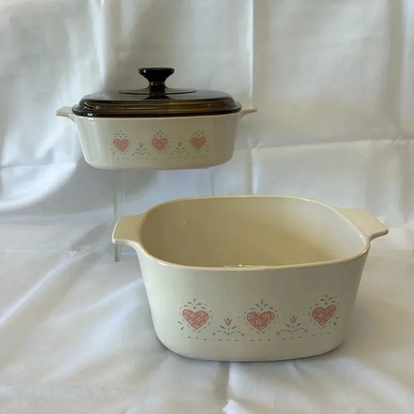 CorningWare FOREVER YOURS Casserole Bakeware Dishes A-3-B A-2-B with Brown Lid - Picture 5 of 8